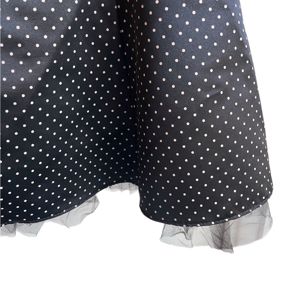Vintage Gunne Sax Jessica McClintock Size 3/4 Polka Dot Satin  Fit Flare Goth - Picture 7 of 12